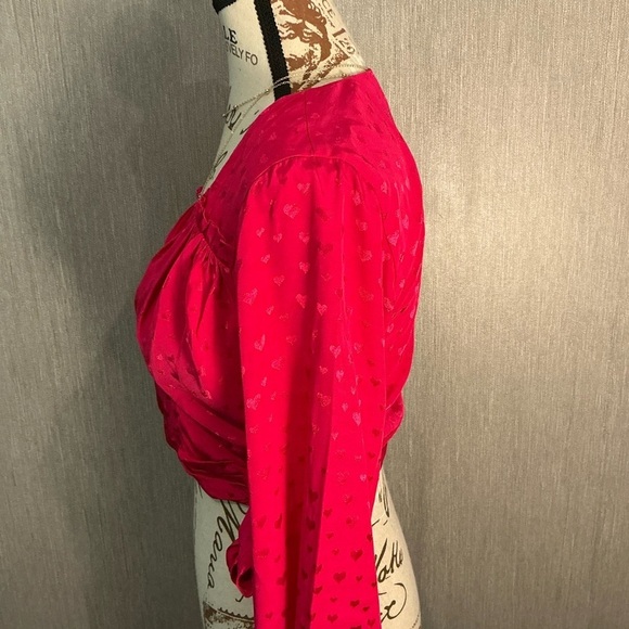 NWOT Elegant Pink Wrap Blouse Size Small - Picture 10 of 16